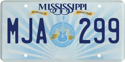 MS license plate MJA299