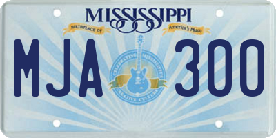 MS license plate MJA300