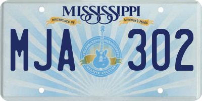 MS license plate MJA302