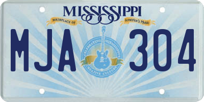 MS license plate MJA304