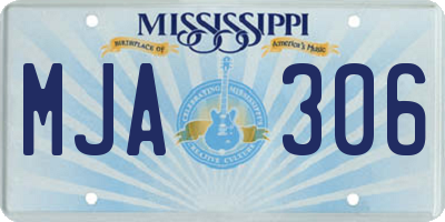MS license plate MJA306