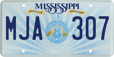 MS license plate MJA307