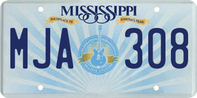 MS license plate MJA308