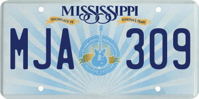 MS license plate MJA309