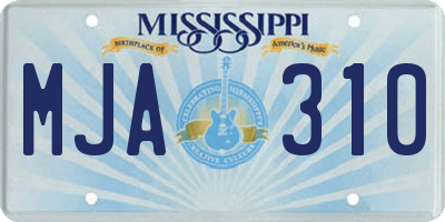 MS license plate MJA310