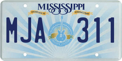 MS license plate MJA311