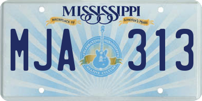 MS license plate MJA313