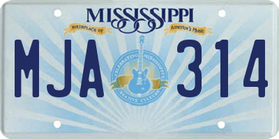 MS license plate MJA314