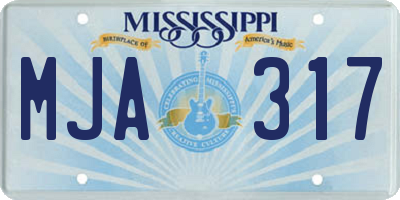 MS license plate MJA317