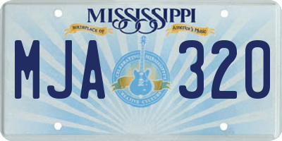 MS license plate MJA320