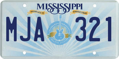 MS license plate MJA321