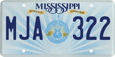 MS license plate MJA322