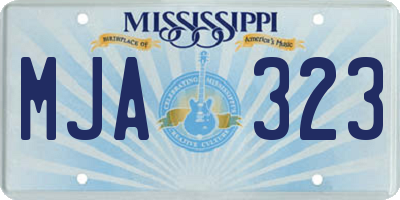 MS license plate MJA323