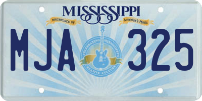 MS license plate MJA325