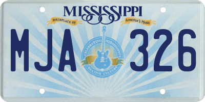 MS license plate MJA326