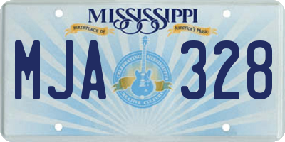 MS license plate MJA328
