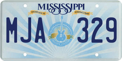 MS license plate MJA329