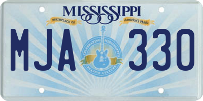 MS license plate MJA330
