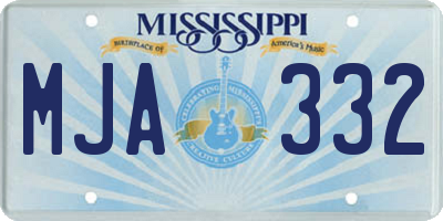 MS license plate MJA332