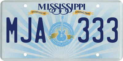 MS license plate MJA333