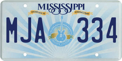 MS license plate MJA334