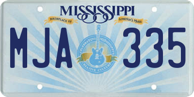 MS license plate MJA335