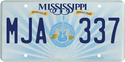 MS license plate MJA337