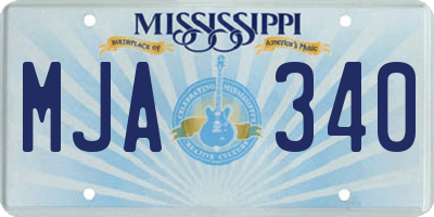 MS license plate MJA340