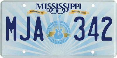 MS license plate MJA342