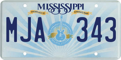 MS license plate MJA343