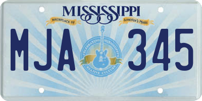 MS license plate MJA345