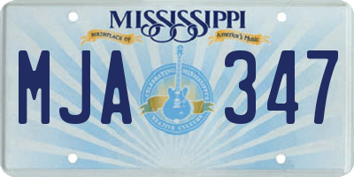 MS license plate MJA347