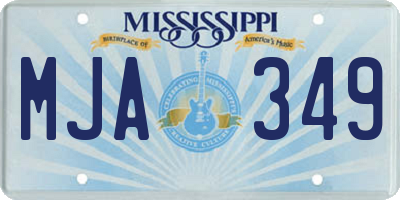 MS license plate MJA349