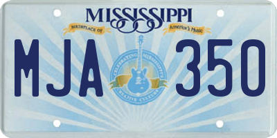 MS license plate MJA350