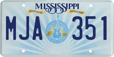 MS license plate MJA351