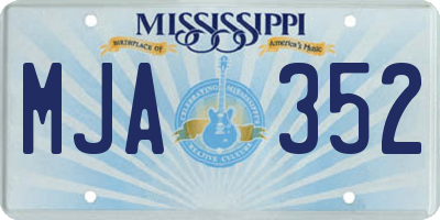 MS license plate MJA352