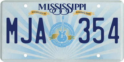 MS license plate MJA354