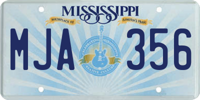MS license plate MJA356