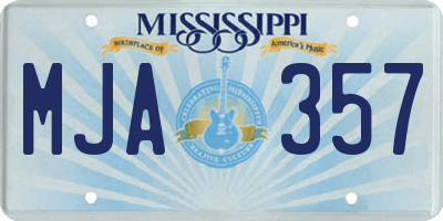 MS license plate MJA357