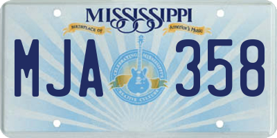 MS license plate MJA358