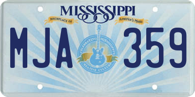 MS license plate MJA359