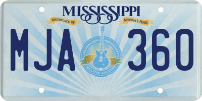 MS license plate MJA360
