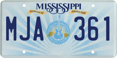 MS license plate MJA361