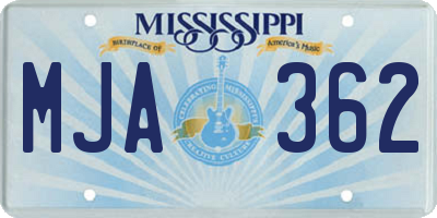 MS license plate MJA362