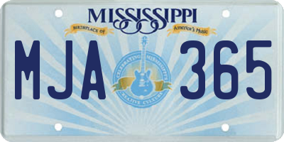 MS license plate MJA365