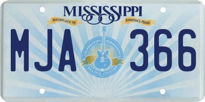 MS license plate MJA366