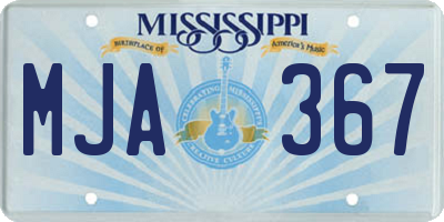 MS license plate MJA367