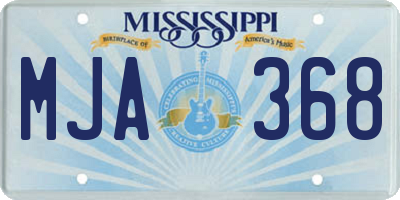 MS license plate MJA368