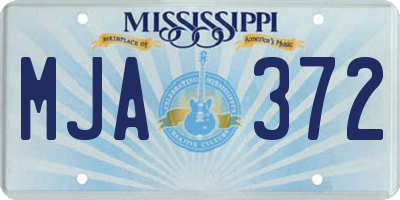 MS license plate MJA372