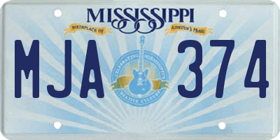 MS license plate MJA374